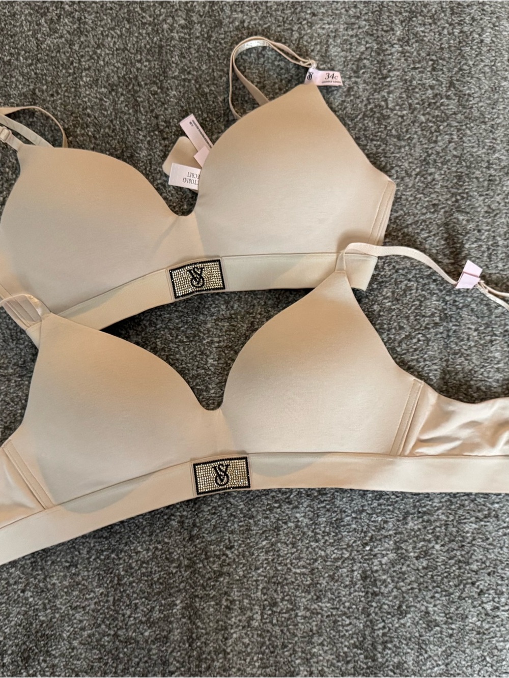 Victoria's Secret Beige Wireless T-Shirt Bras Duo